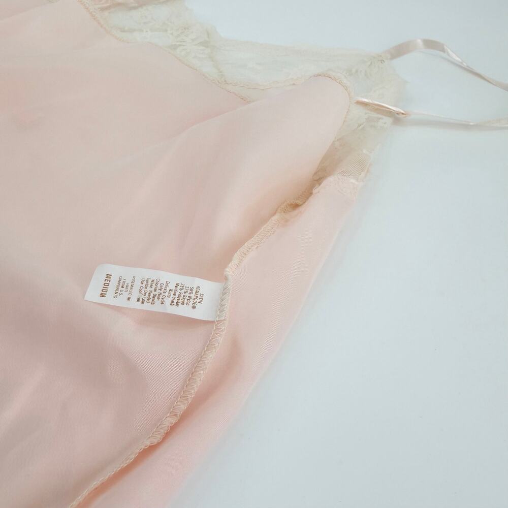 Vtg Barbizon Pink Lace Camisole Satin Lingerie Top Coquette Romantic Balletcore - Picture 8 of 16